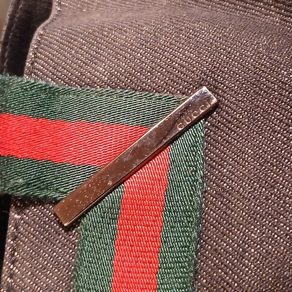 Stylish Black Tote Bag with Red and Green Straps - Picture 2 of 16